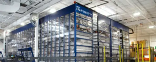 Infinity Image OPEX Infinity ASRS inside of a warehouse