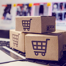 circle-boxes Cardboard boxes with carts